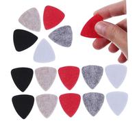 CORHAD 15 Pcs Colored Felt Guitar Picks Set 30mm x 26mm Medium Thickness Multi-color Felt Plectrums for Guitar Ukulele Bass Players Beginners and Boys and Girls