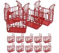 CORHAD 15 Pcs Realistic Mini Animal Cage with Wear Resistant Plastic Material and Versatile Compatibility, for DIY Display and Creative Play with Small Pets and Animals