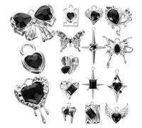 CORHAD 16Pcs Darkness Alloy Hanging Charms DIY Jewelry Making Supplies for Earrings Necklaces Bracelets Unique Dangle Drop Pendants Accessories