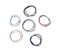 CORHAD 18pcs Elastic Hair Ties with Pearl Design Fabric Hair Rings Chic Ponytail Holders and Female Friends Assorted Colour