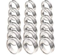 CORHAD 18pcs Finger Ring Blank Core Inlay, Round Grooved Rings Blank US Size 7/8/9/10/11/12 Empty Finger Findings for Jewelry Making Kits DIY Craft Supplies