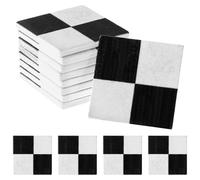 CORHAD 18Pcs Mini Dollhouse Wooden Flooring Tiles Black and White Ceramic Pattern, Tiny Wood Floorboards for Mini House Accessories and Small Dolly House Décor