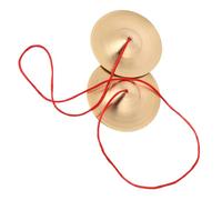CORHAD 1pair Small Portable Finger Cymbals Elastic Band Copper Instrument for Boys and Girls Music Education and Belly Dance Performance