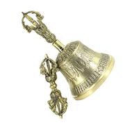 CORHAD 1pc Brass Vajra Bell for Meditation Handmade Buddhist Bell Traditional Five-point Design for Ceremonies and Home Decor Crisp Sound Mindfulness