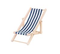 CORHAD 1Pc Miniature Beach Chair Ornament Stripe Recliner for Play House Accessories DIY Decor Blue Enhances Imagination and Cognitive Skills
