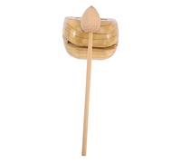 CORHAD 1set Buddhist Wooden Knocker Stick Double Ring Woodblock Instrument for Early Education Meditation and Fun Sounds Prayer Sacrifice Settings