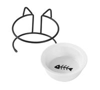 CORHAD 1set Elevated Cat Bowl Neck Guard Anti-spill Design for Comfortable Feeding and Easy to Clean for Cats and Kittens