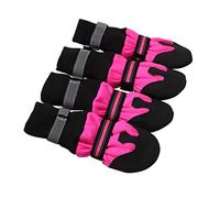 CORHAD 1set Stylish Anti- Dog Boots for Autumn Comfortable Pet Shoes Protects Paws from Abrasive Easy to Wear Outdoor Footwear Rosy