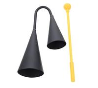 CORHAD 1set Traditional Latin Double Trumpet Percussion Instrument Boys and Girls Educational Music Toy with Wooden Mallet Durable Design for Home School and Shop Use Enhances Interest