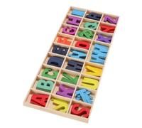 CORHAD 1Set Wooden Alphabet Letter Reusable Early Education with Storage Tray Compact Cartoon Learning Letters for Party and Exhibition Use Design
