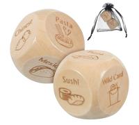 CORHAD 2 Pcs Food Decision Food Patterns Wooden Meal Choice Game Compact Portable for Family Entertainment and Quick Dinner Planning