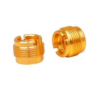 CORHAD 2 Pcs Screw Adapter Threaded Connecting Screw Lightweight Portable Special Design Stainless Steel for Microphone Clips Holder Accessories in Golden 3/8 Inch to 5/8 Inch