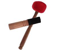 CORHAD 2 Pieces Wooden Sound Bowl Mallet Felt and Leather Striker for Large Singing Bowl Buddhist Meditation Accessories Smooth Surface Portable Design