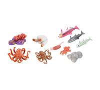 CORHAD 2 Sets Realistic Salmon Octopus Growth Cycle Models Educational Miniature Sea Animals for Biology Learning and Creative Play