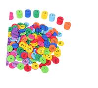 CORHAD 200pcs Colorful Number Cognition Discs for Math Place Value Learning Tools Portable Round Counting Discs for Early Education Enhances Hand-eye Coordination and Imagination Suitable