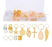 CORHAD 200pcs Dreadlocks Accessories Hair Set with Metal round Clips, Adjustable and Convenient to Put and Remove, for Stage Shows and Parties, Aluminium Alloy Material