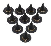 CORHAD 20Pcs Mini Black Witch Hats for Crafts 2.5Cm Tiny Dollhouse Hat Decorations Halloween Party Ornaments for DIY Doll Accessories