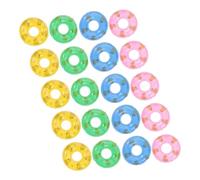 CORHAD 20Pcs Mini Swim Rings Inflatable Tiny Pool Floats for Mini House Decoration Random Colors Material for Pool Parties and Creative Decor