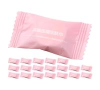 CORHAD 20Pcs Portable Disposable Compressed Cotton Towels, Small Facial Washcloths for Travel and Camping, Individually Wrapped Pink Pack, Multi-Function Compact Towelettes