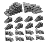 CORHAD 20pcs Resin Miniature Dollhouse Staircase Curved Straight Stone Steps for DIY Garden Landscaping Bonsai and Mini House Accessories with Fine Lifelike Texture