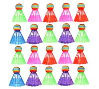 CORHAD 20pcs Shuttle Colored Shuttlecock Plastic Shuttlecocks Badminton Soft Tip Badminton Shuttle Colorful Random Color