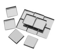 CORHAD 20pcs Square Empty Blush Pans in Silver Iron Material with Versatile Application and Customizing Features for Daily Use and Travel, for DIY Hobbyists and Makeup Artists