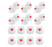 CORHAD 20PCS White Spray Paint Nozzle Tips for Aerosol Cans PE Fat Cap Spray Caps with Uniform Distribution and Accurate Control for Graffiti and Art Projects