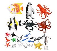 CORHAD 24 Pcs Mini Ocean Animal Figures Plastic Fish Educational Learning for Space-saving Fun Safe Playtime gift for for for for for for