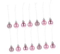 CORHAD 24pcs Christmas Tree Decoration Balls Pink Xmas Baubles Blush Small Christmas Light Balls Tiny Garlands Light Pink Baubles Party Pale