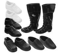 CORHAD 25 Pairs Mini Doll Shoes for Dolls Scale Plastic Men S Dress-up Boots Precise Fit Footwear for DIY Crafts Role-playing Accessories with Decorative Styles