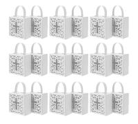 CORHAD 25pcs White Favor Boxes with Hollow Cross Cutout Small Handheld Baptism Party Bags for First Communion Christening Religious Wedding Shower Supplies Elegant Christian Packaging