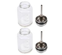 CORHAD 2pcs 100ml Pressing Type Glass Bottles Portable Refillable Dispenser Bottles for Cosmetic Liquid Storage Multipurpose for Nail Alcohol and Travel Use