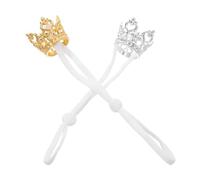 CORHAD 2pcs Adjustable Elastic Chin Strap Hamster Crown Ultraleight Small Animal Party Costume Accessories for Guinea Pigs Rabbits and Hamsters Royal Photo Props