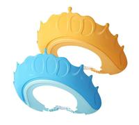 CORHAD 2Pcs Adjustable Shampoo Cap for Lightweight Hair Washing Visor Hat Protective Shower Caps for Comfortable Bathing Shield Preventing Water and Shampoo in Eyes and Ears Blue and