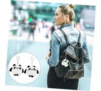 CORHAD 2pcs Adorable Panda Doll Keychains Plush Bag Charms Cute Hanging Ornaments for Backpacks Purses Car Keys with Round Eye and Squint Eye Designs