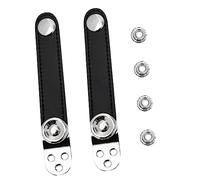 CORHAD 2pcs Black Metal Accordion Bellows Straps Buckles, Double-layer Leather Extension Straps for Accordion Bass, 82mm Center Distance, Musical Instrument Replacement Accessories