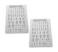 CORHAD 2pcs Braille Alphabet Boards with Raised Dots for Beginners Tactile Learning Tool for Blind Special Education Teaching Aid for Social Skills Development and Communication