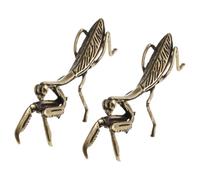 CORHAD 2pcs Brass Mantis Statue Set with Delicate Craftsmanship, Creative Desktop Decor Figurines Featuring Good Stability and Not Easy to Knock, for Indoor Desktop Decor