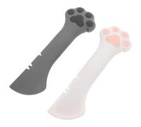 CORHAD 2pcs Cat Food Spoon Can Opener with Paw-shaped Silicone Spatula Ergonomic Non-slip Handle Fits All Can Travel-friendly Feeding Utensils for Cats and Dogs