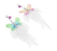 CORHAD 2pcs Cat Teaser Refills Replacement for Interactive Cat in Pink and Green Suitable for Kittens Stimulates Hunting Instinct and Playtime Fun