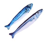 CORHAD 2pcs Catnip Toys Interactive Cat Teaser Real Fish Shape Squeaky Pet for Cats