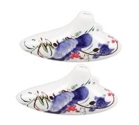 CORHAD 2pcs Ceramic Ocarina Alto C Key Six Hole Wind Instrument with Long Mouth Design for Comfortable Play Beginner Practice and Learning Blue White Porcelain Style
