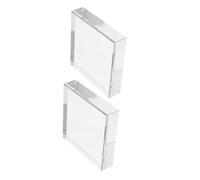 CORHAD 2pcs Clear Square Glass Paperweights Smooth Finish Versatile Decorative Blocks for Office Desk Sewing Weights Home Crafts and Calligraphy Accessories