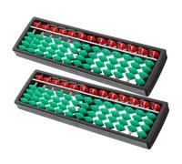 CORHAD 2pcs Column Plastic Chinese Abacus with Beads Educational Counting Tool for Mental Arithmetic Brain Development Professional Calculator