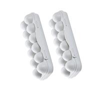 CORHAD 2pcs Compartment Egg Storage Organizer Stackable Fresh-keeping Box for Refrigerator Durable Egg Holder Grey Prevents Cracking for Kitchen and Pantry Use