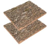 CORHAD 2pcs Cork Bark for Reptiles Reptile Tank Background Cork Natural Bark Backdrop for Terrarium Enclosures and Glass Containers for Bearded Dragons and Lizards