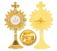 CORHAD 2pcs Elegant Metal Cross Brooch Pins for Christian Church Events Baptism and Ceremony Outfit Accessories Decorative Clothes Pins for Religious Symbolic Jewelry