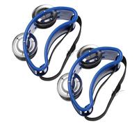 CORHAD 2pcs Foot Tambourine Percussion Musical Instrument Jingle Bells Compact Abs Plastic Body Bright Melodious Sound for Music Education Party Dance and Concert Fun