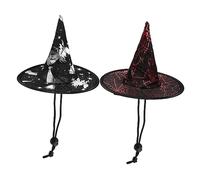 CORHAD 2pcs Funny Pet Hat for Halloween Parties Lightweight Witch Hat and Cat Headdress for Dogs and Cats for Daily Wear and Celebrations