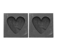 CORHAD 2pcs Graphite Melting Mold Heart Shaped - Jewelry Making Casting Mold for Gold Silver Copper - High Purity Graphite Tool for Metal